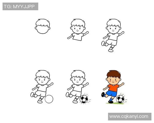 幼儿园小朋友快乐踢足球简笔画教程分享让孩子们在画中感受运动的乐趣